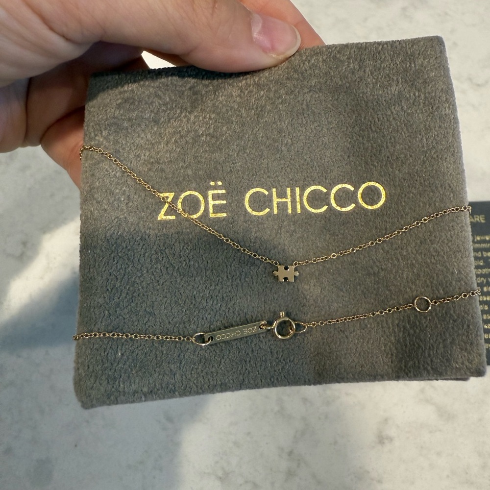Zoe Chicco 14K ITTY BITTY PUZZLE PIECE NECKLACE